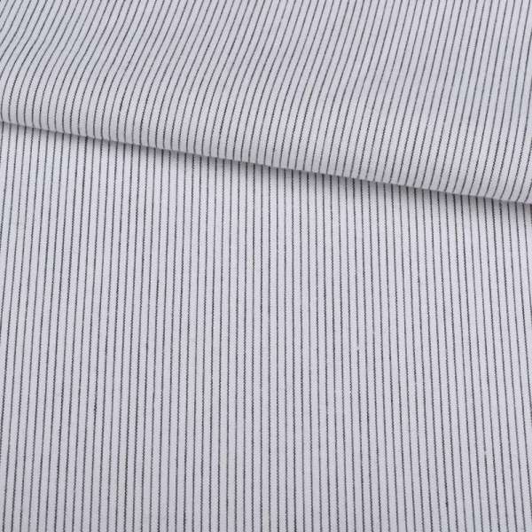 Поплін сорочковий в смужку 2х1мм сіру, білий, ш.145