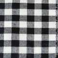 Сорочкова тканина в клітину чорно-сіра з білим, ш.140