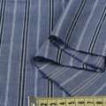 Сорочкова тканина* в смужку чорно-блакитну, синя, ш.145