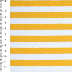 Трикотаж с вискозой в полоски 11мм белые и желтые ш.174