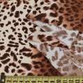 Микролайкра леопардовый принт с леопардом коричневая светлая ш.160