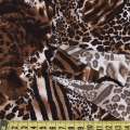 Мікролайкра леопардовий принт з леопардом коричнева ш.160