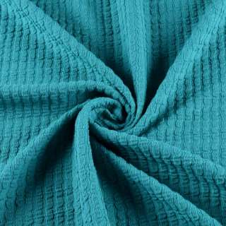 Трикотажное полотно сине-зеленое в жатую полоску ш.150