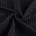 Трикотажное полотно черное в жатую полоску ш.150