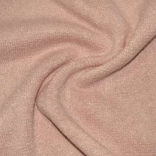 Трикотаж с шерстью вязаный розовый бледный ш.170