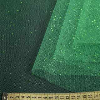 Фатин жорсткий з блискітками зелений яскравий ш.160