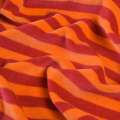 Велюр хлопковый "Nicki Streifen"оранжевый в темные полосы (10мм) ш.152