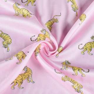 Вискоза розовая с желтыми тиграми ш.149