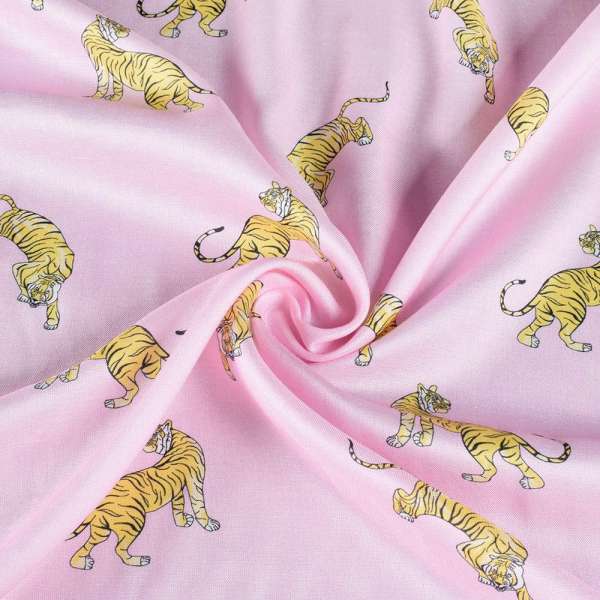 Віскоза рожева з жовтими тиграми ш.149