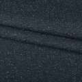 Шерсть костюмна з шовком з ворсинками блакитними синя темна, ш.155