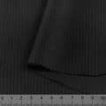 Шерсть костюмная с шелком в полоску тонкую серую (4мм) черная, ш.154