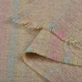 Шерсть костюмная с шелком стрейч в полосы бежевые, голубые, розовые, желтые, ш.152