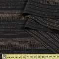 Шерсть костюмная в полоску коричневую черная BECKER, ш.160