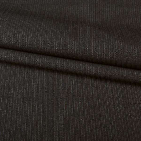 Шерсть костюмная в полоску коричневую темную коричневая, ш.153
