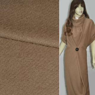 Пальтова тканина з ворсом коричнева світла