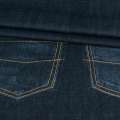 Тканина плащова, принт сині джинси, рапорт 210см, ш.145