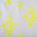 Рогожка костюмна бавовняна біла в яскраві жовті квіти ш.148