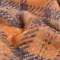 Рогожка пальтова шерстяна Schurwol Karo в клітину оранжево-сіро-бежева, ш.150