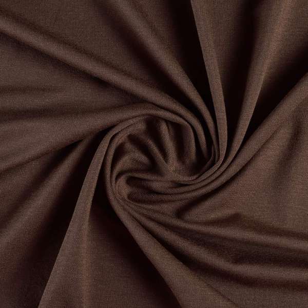 Трикотаж віскозний з еластаном коричневий темний ш.155