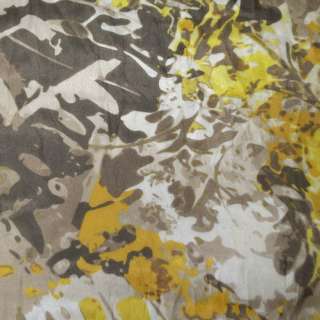 Шелк коричневый светлый в коричнево-желтый абстрактный рисунок ш.138