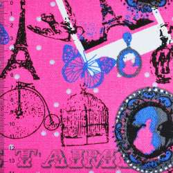 Деко коттон Париж розовый, ш.150