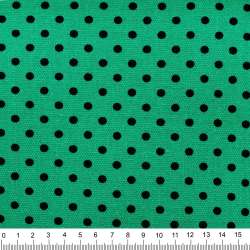 Деко коттон горох черный на бирюзово-зеленом фоне, ш.150