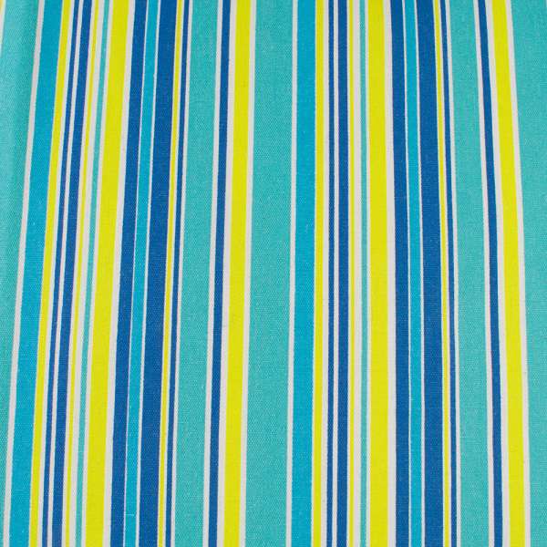 Деко коттон полоски желто-голубые, сине-белые, ш.150