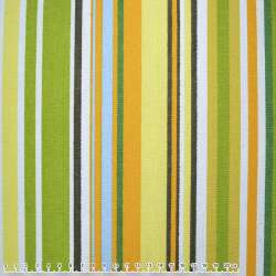 Деко коттон полоски белые оранжево-зеленые, салатово-желтые, ш.150