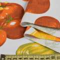 Деко коттон овощи оранжевые, белый, ш.150