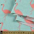 Деко лен фламинго, бирюзовый светлый, ш.152