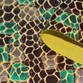 Замша искусственная с напылением рептилия желтая с черно-зеленым