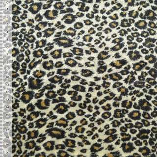 Велюр молочно-оливковый принт леопард ш.160