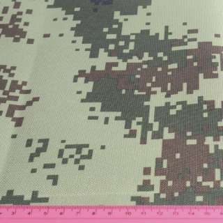ПВХ тканина оксфорд 600D камуфляж піксель оливково- зелений, коричневий ш.155