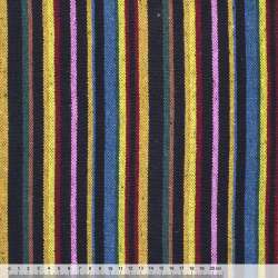 Ткань этно желто-синие, розово-черные полоски ш.150
