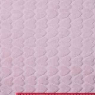 Велсофт двухсторонний тисненый сердечки розовый светлый, ш.165