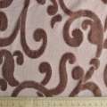 Велюр тюль на трикотажной основе завитки, какао, ш.285