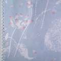 Льон гардинний квіти лотоса біло-рожеві, блакитний, ш.260