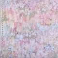 Лен гардинный поле цветов, розово-зелено-бежевый, ш.270