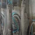 Льон гардинний велосипеди бірюзові, сірий, ш.260
