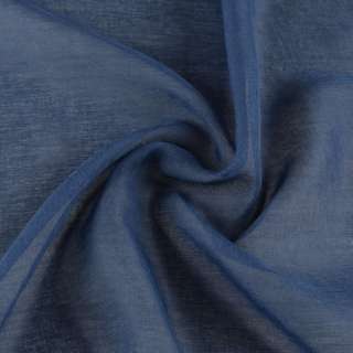 Лен французский гардинный синий, ш.300