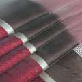 Органза тюль полосы шелковые коричневые, бордовые, ш.300