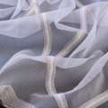 Сетка тюль вышивка бежевая, вышитая кайма, молочная, ш.300