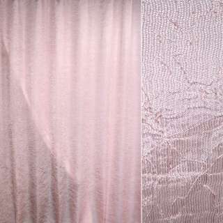 Органза жатая тюль с нитью шелковой густой, розовая,  ш 275