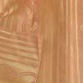 Жаккард двухсторонний полоска волна с листьями оранжево-золотистый, ш.280