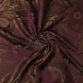 Жаккард двухсторонний цветок крупный бордовый темный, ш.280