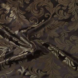 Жакард двохсторонній листя аканта коричневий темний, ш.280
