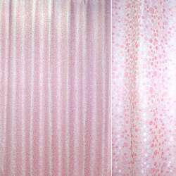 Жаккард с метанитью для штор пузырьки серебристые на розовом фоне, ш.275