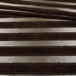 Шенилл мебельный полоски шелковые серебристые на коричневом фоне, ш.143