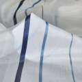 Вуаль тюль шифон полоски градиент синие, голубые, белая, ш.300