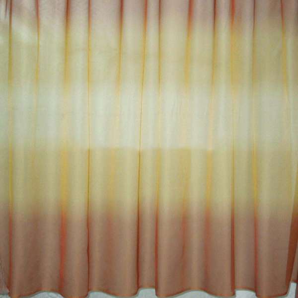 Вуаль тюль шифон принт радуга коричнево-горчично-бежевая, ш.145